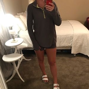 Gray fleece athletic quarter zip